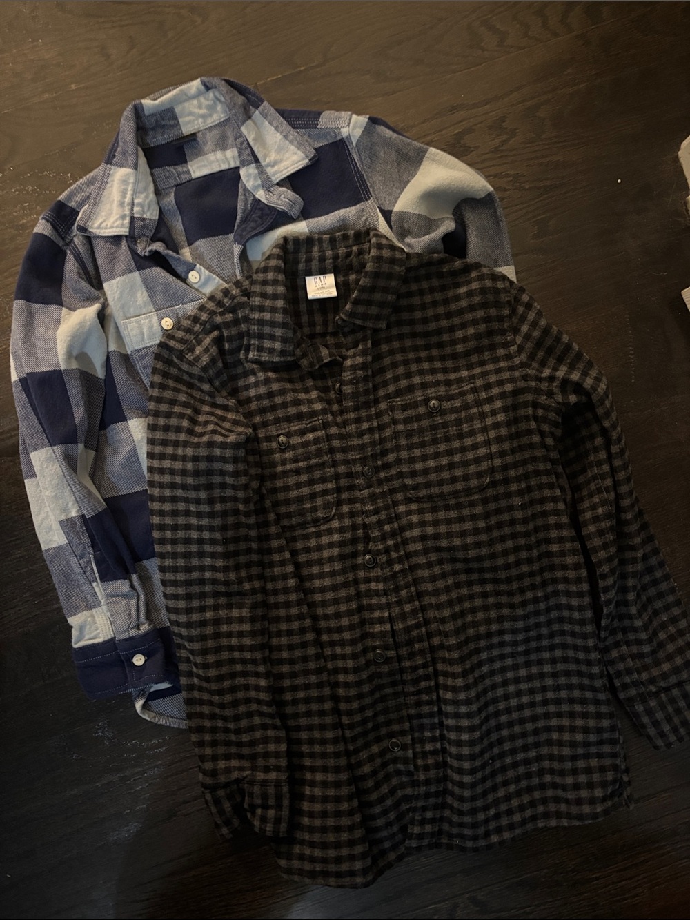 Gap boys Black & Gray Plaid Flannel Shirt Jacket